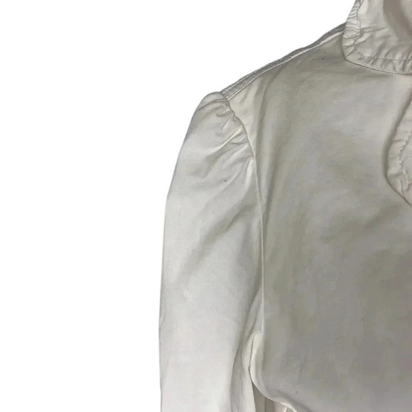 Cotton double breasted white trench coat,size 8. casual,career,vtg,Y2K, EC - Picture 11 of 14